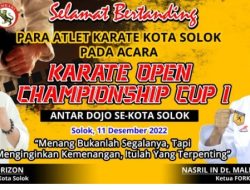 Forki Solok Gelar Kejuaraan Antar Dojo, Ratusan Karateka Ambil Bagian