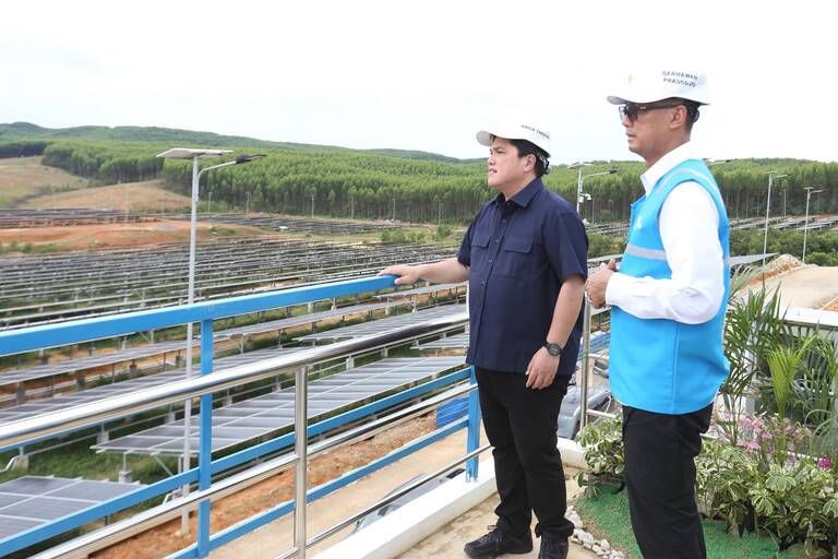 Menteri BUMN Erick Tohir apresiasi gerak cepat PLN hadirkan energi bersih di IKN.