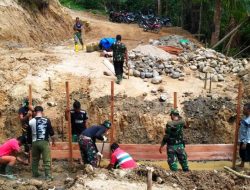 Satgas TMMD Gercep Bangun Jembatan Penghubung Antar Korong