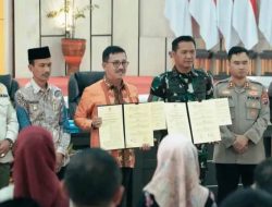 Tandatangani MoU, Kodim 0309/ Solok Gelar TMMD di Solok Selatan