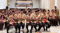 Wakil Bupati Solok H. Candra saat menghadiri Muscab Pramuka Kabupaten Solok sekaligus terpilih sebagai Ketua Kwarcab Pramuka Kabupaten Solok menggantikan ketua sebelumnya Hj. Emiko Epyardi Asda.