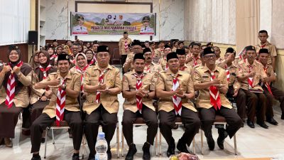 Wakil Bupati Solok H. Candra saat menghadiri Muscab Pramuka Kabupaten Solok sekaligus terpilih sebagai Ketua Kwarcab Pramuka Kabupaten Solok menggantikan ketua sebelumnya Hj. Emiko Epyardi Asda.