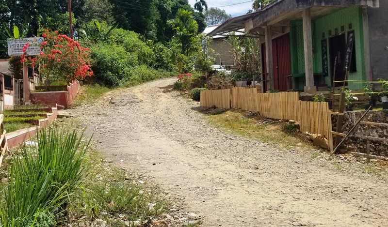 Kondisi Jalan Lingkar di Nagari Sialang Kecamatan Kapur IX Kabupaten Limapuluh Kota yang tak kunjung diperbaiki oleh pemerintah daerah.