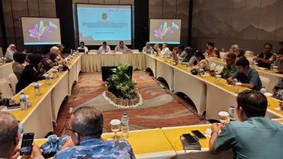 Rakor Indeks Kemerdekaan Pers yang dilaksanakan Kemenko Polkam di Hotel Santika, Kamis (14/08/2025).