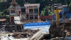 Kondisi pemandian Lubuk Mata Kucing usai diterjang Banjir Bandang Lahar Dingin Gunung Marapi yang hingga saat ini belum diperbaiki.
