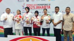 Atlet Forki Sumbar Puti Nurul Atilah berhasil menyumbangkan Medali Perunggu dari kelas Kumite 59 Kg pada Pekan Olahraga Pelajar Nasional XVII di Jakarta.