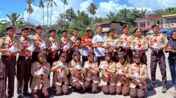 Peserta Perkemahan Pramuka Festival Adyarajaddipa Tingkat SLTP dan SLTA dari SMAN 1 Ranah Batahan, Kabupaten Pasaman Barat.
