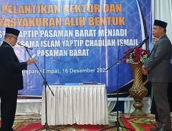 Dr. Iswandi,MA Jabat Rektor IAI YAPTIP Chadijah Ismail