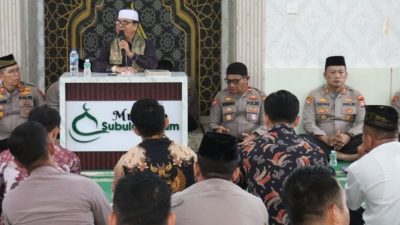 Kegiatan peringatan Isra Mikraj yang dilaksanakan Polres Pasaman Barat di Musala Subulussalam Salam Mako Polres setempat, Jumat (16/01)/2026. 