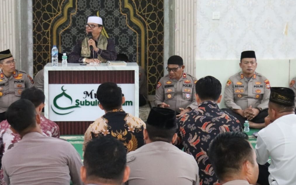 Kegiatan peringatan Isra Mikraj yang dilaksanakan Polres Pasaman Barat di Musala Subulussalam Salam Mako Polres setempat, Jumat (16/01)/2026. 