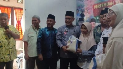 Penyerahan beras yatim dari Yayasan Mycare dan di Sekretariat Yayasan Berkah Amal Salih (yBAS), Jumat (13/02/2026).