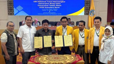 KONI Sumbar dan UNP Teken MoU, Perkuat Sinergi Akademik–Olahraga