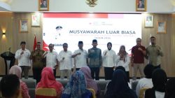 Isteri Wali Kota Padangpanjang, Ny. Maria Hendri Arnis saat terpilih secara aklamasi pada Musdalub PMI Kota Padangpanjang, Sabtu (07/03/2026).