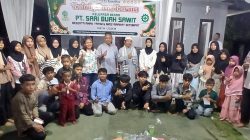 Manajemen PT. Sari Buah Sawit bersama puluhan Anak Yatim usai kegiatan buka puas bersama, Minggu (08/03/2026).