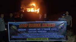 Tim Gabungan Polres Solok Kota saat penertiban lokasi PETI