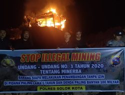 Perintah Kapolda Sumbar, Tim Gabungan Polres Kota Solok Tertibkan Tambang Emas Ilegal di Sibarambang