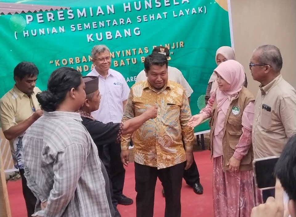 Ketua Fraksi PKS DPRD Kota Padang, Rafdi, ST Peresmian Hunian Sementara Sehat dan Layak (Hunsela) Kubang.