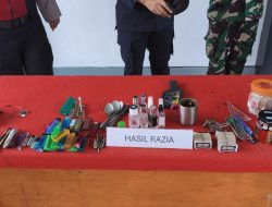 Sejumlah barang yang temukan saat razia blok hunian WBP