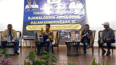 Seminar Mengusung Tokoh Pers Nasional Djamaluddin Adinegoro sebagai Pahlawan Nasional yang di selenggarakan FPLA Sawahlunto didukung Dinas Kearsipan dan Perpustakaan Sumbar serta Anggota Komisi V DPRD Sumbar Neldaswenti, di Ballroom Saka Ombilin Heritage Hotel, Sawahlunto, Rabu (29/04/2026)