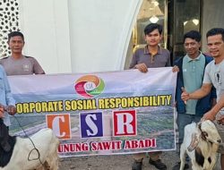 PT. Gunung Sawit Abadi Salurkan 13 Kambing Kurban
