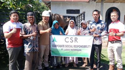 Penyaluran sapi kurban dari PT. Lintas Inter Nusa (LIN) Kinali kepada Wali Nagari Kinali dan Sekna Syafril Anwar serta KAN Dipertuan Kinali