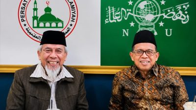 Ketua NU Sumbar Prof Ganefri bersama Ketua PW Perti Sumbar, Drs. Afrizal Motwa, MA