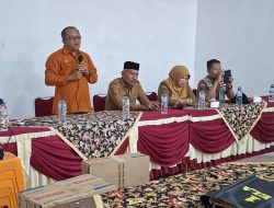 Rapat penangan korban terdampak bencana oleh BPBD Limapuluh Kota bersama Kabid Linjamsos Dinas Sosial Provinsi Sumatera Barat, Jhonneri dan stakehloder terkait.