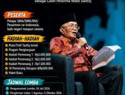 Lomba Baca Puisi Piala Taufiq Ismail Berhadiah Belasan Juta Rupiah, Digelar