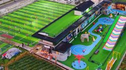 Komplek Nagura Cafe, Dbox Arena dan Dbox Play Arena di Tajujuang, Kelurahan Ganting, Kecamatan Padangpanjang Timur, Kota Padangpanjang, Sumatera Barat.