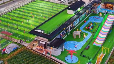 Komplek Nagura Cafe, Dbox Arena dan Dbox Play Arena di Tajujuang, Kelurahan Ganting, Kecamatan Padangpanjang Timur, Kota Padangpanjang, Sumatera Barat.