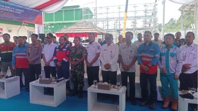 Wakil Bupati Solok Selatan H Yulian Efi bersama manajen PT.SEML dan unsur Forkopimda Solok Selatan saat mengikuti live streaming IIGCE 2026.
