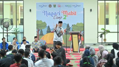 Gubernur Sumbar Mahyeldi Ansharullah saat kegiatan kegiatan Nagari Mabit Chapter 2 di Masjid Raya Syekh Ahmad Khatib Al-Minangkabawi, Jumat (04/09/2026) malam.