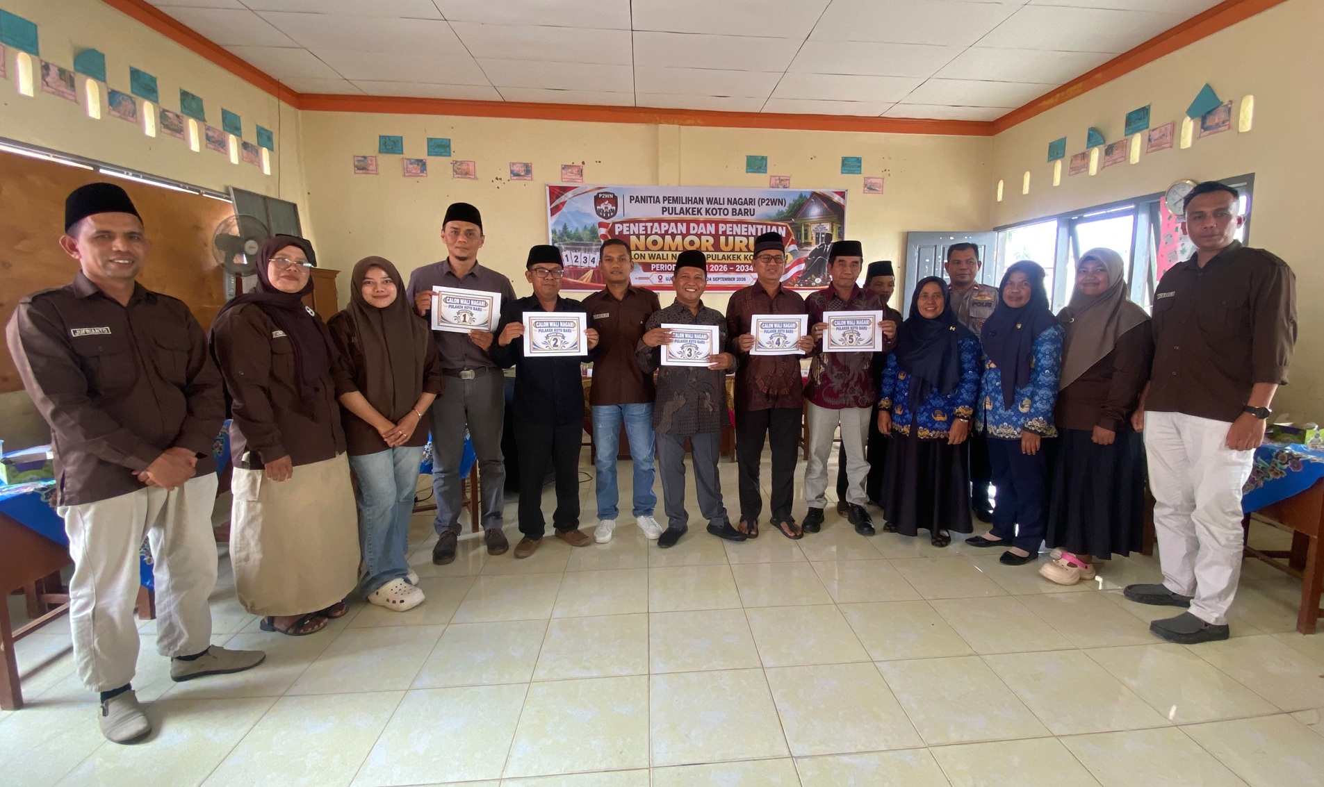 P2WN Nagari Pulakek Koto Baru bersama Calon Wali Nagari Pulakek Koto Baru dan Pj Wali Nagari. 
