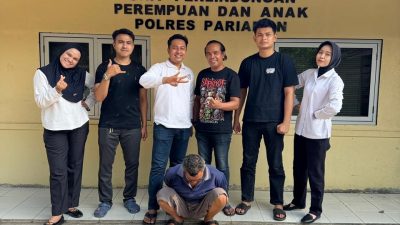 Pelaku pencabulan terhadap anak di bawah umur saat diamankan Tim Sparta Polres Pariaman, Rabu (02/09/2026).