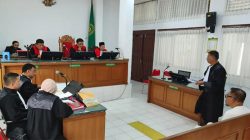 Sidang perkara penggelapan dalam jabatan PT Riau Pos Intermedia di PN Pekanbaru dengan terdakwa perkara penggelapan dalam jabatan terhadap PT Riau Pos Intermedia, Sutrianto, Rabu (23/09/2026).
