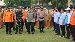 Wali Kota Payakumbuh Zulmaeta bersama Forkopimda saat Apel Siaga Bencana dan Harkamtibmas di Halaman Balaikota Payakumbuh, Senin (07/09/2026).  