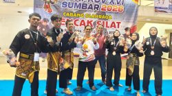 Atlet Pencak Silat Kota Pariaman yang berlaga di Porprov XVI Tahun 2026 di Kabupaten Limapuluh Kota, Kamis (08/10/2026).
